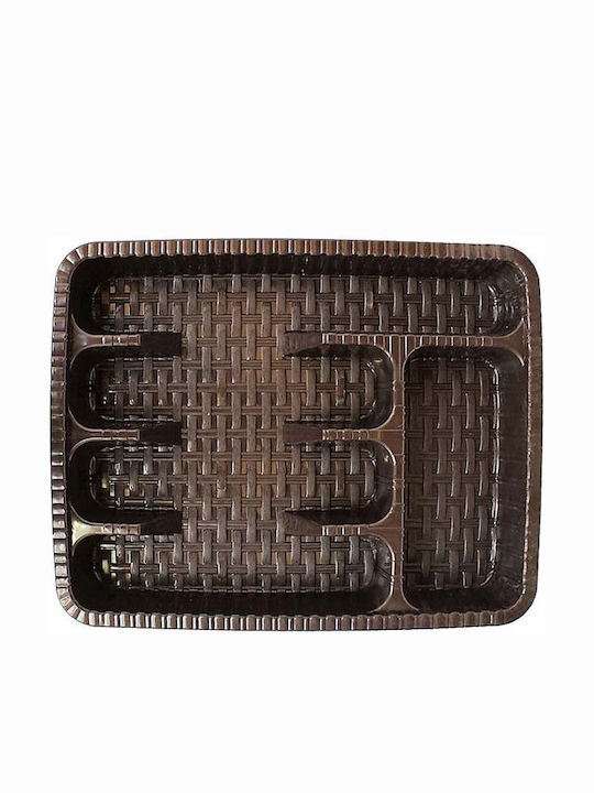 Drawer Cutlery Tray Violet Raddan Plastic 37x29x5cm Brown
