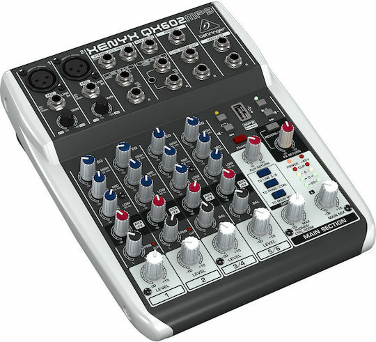 Behringer Xenyx QX602MP3 QX602MP3 Αναλογική Κονσόλα 6.0 Καναλιών με Phantom Power & 2 Εισόδους XLR