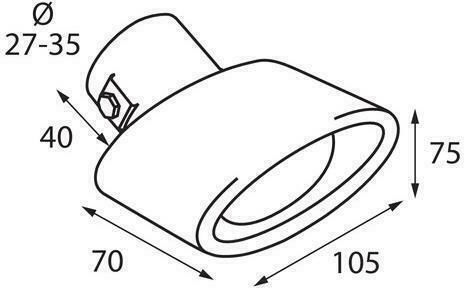 Lampa Μπούκα Εξάτμισης TS-31 Universal Οβάλ Λοξή Φ27-35mm