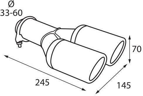 Lampa Μπούκα Εξάτμισης TS-43 Universal Διπλή Φ33-60mm