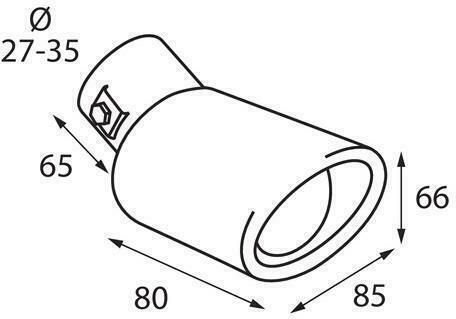 Lampa Exhaust Muffler TS-34 Universal Oval Slanted F27-35
