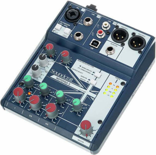 Soundcraft Notepad-5 Αναλογική Κονσόλα 5 Καναλιών με Phantom Power & 1 Εισόδο XLR