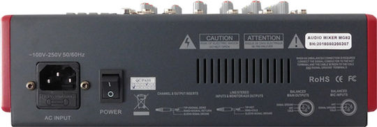 Audio Master MG82 Analog Console 4 Channels with Phantom Power & 4 XLR Inputs