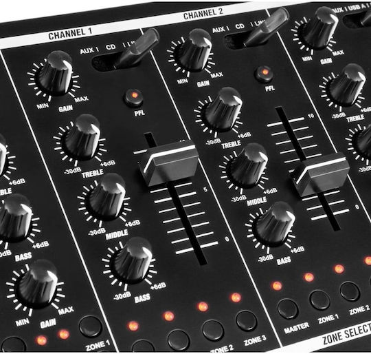 Power Dynamics PDZM700 172.750 Αναλογικός Μίκτης 6.0 Καναλιών / 1 Εισόδο XLR