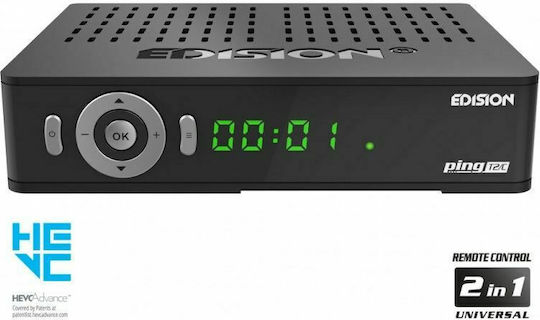 Edision Ping T2/C Ψηφιακός Δέκτης Mpeg-4 Full HD (1080p) με Λειτουργία PVR (Εγγραφή σε USB) Σύνδεσεις SCART / HDMI / USB