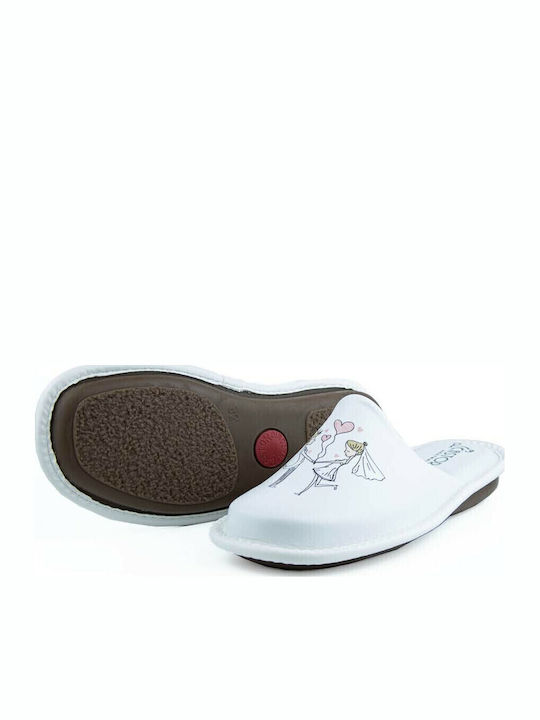 Anatomical Leather Women's Slippers White