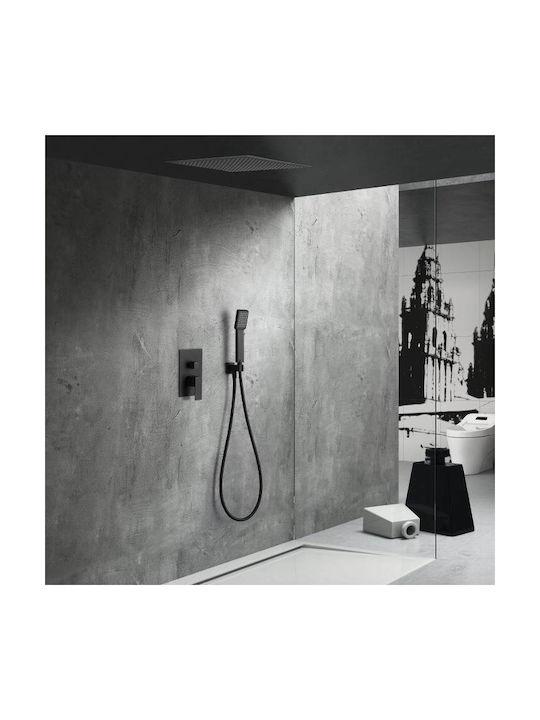 Imex Volga Built-In Showerhead Set with 2 Exits Inox Black