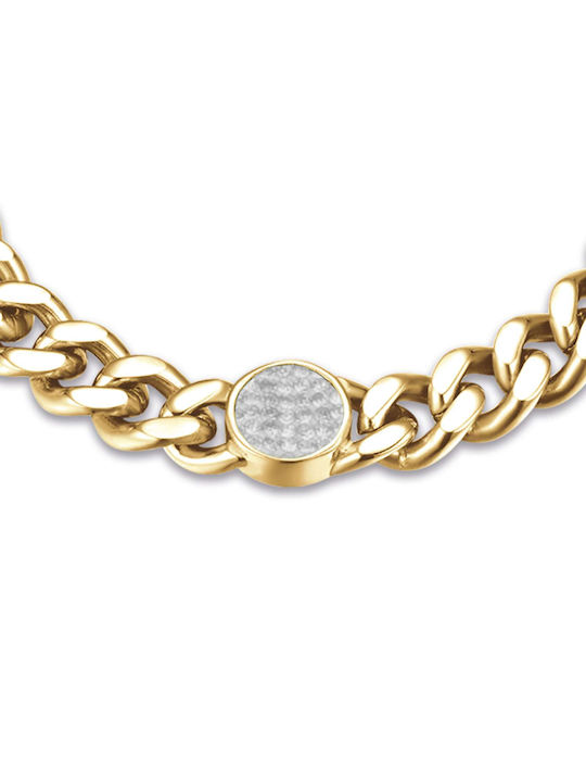 Luca Barra Bracelet Chain made of Steel Gold Plated with Zircon