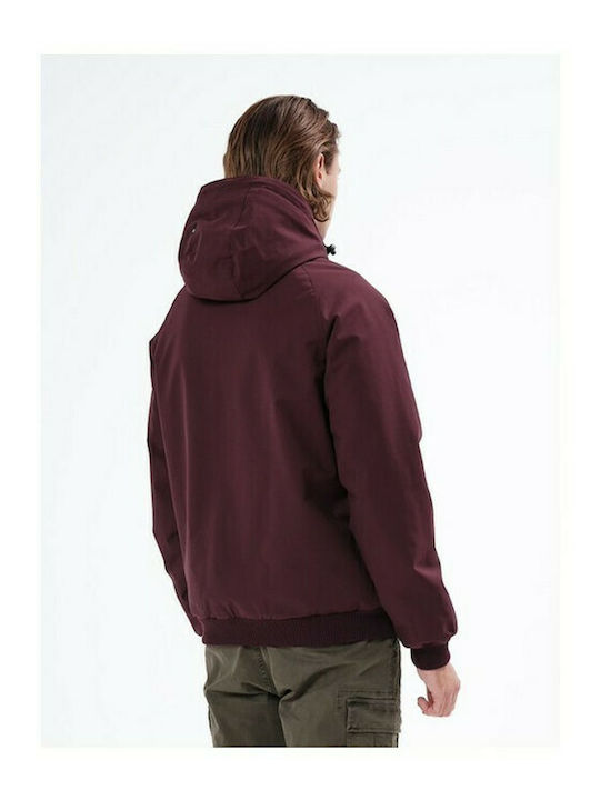 Basehit Men's Winter Bomber Jacket Burgundy