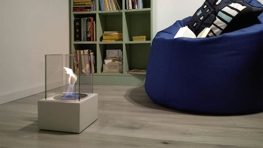 Kratki Tango 4 Tuv Indoor Desktop Bioethanol Fireplace White 40x40x52.3cm