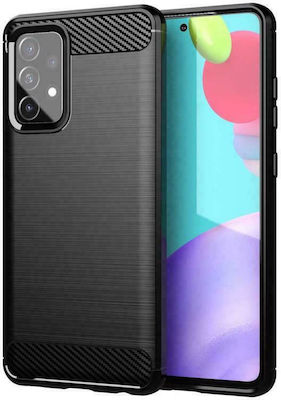 Forcell Carbon Back Cover Σιλικόνης Μαύρο (Galaxy A52)