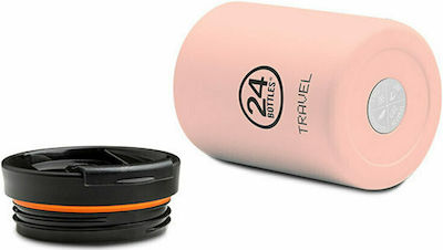 24Bottles Travel Tumbler Glas Thermosflasche Rostfreier Stahl BPA-frei Dusty Pink 350ml mit Mundstück