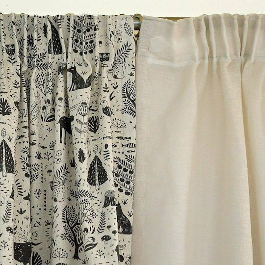 Lino Home Детска завеса Kettu с пампуси 850 Black 8000000925 133x270cm
