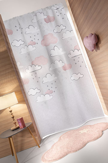Guy Laroche Детска завеса Cloudy с пампуси Pink 1152030121002 145x270cm