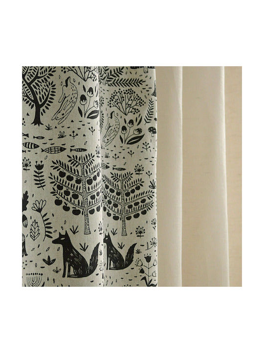 Lino Home Kids Rod Pocket Curtain Kettu 850 Black 8000000925 133x270cm