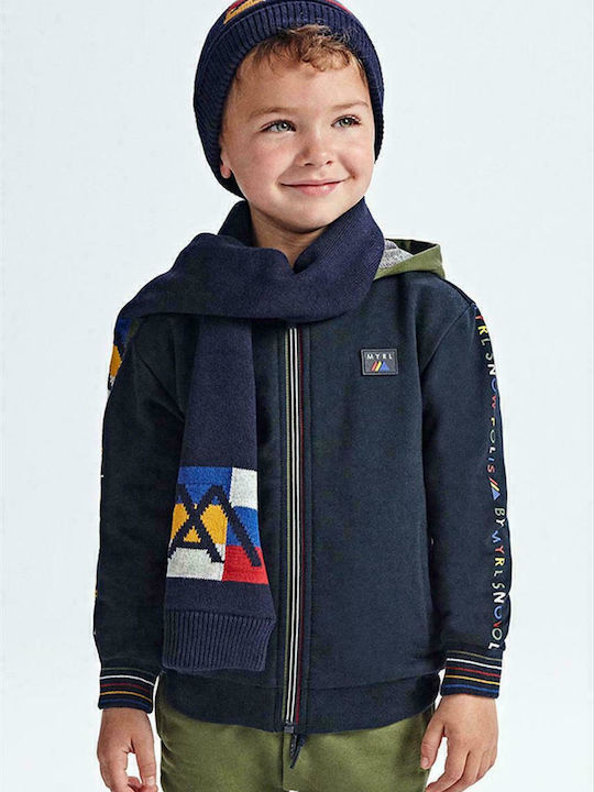 Kinder Mütze Set Gestrickt Marineblau