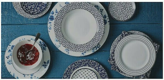 Laura Ashley Blueprints Plate Soup made of Porcelain Sweet Allysum with Diameter 22cm