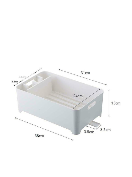 Yamazaki Scurgător De Chiuvetă Din Plastic Alb 38x24x13cm