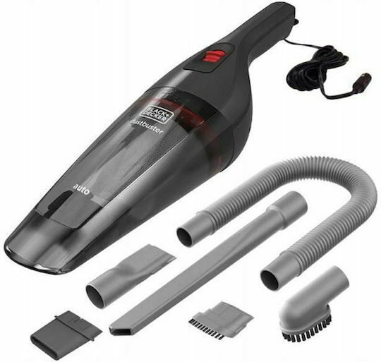 Black & Decker Σκουπάκι Αυτοκινήτου Στερεών με Ισχύ 9W & Καλώδιο Αναπτήρα 12V Grey, Red