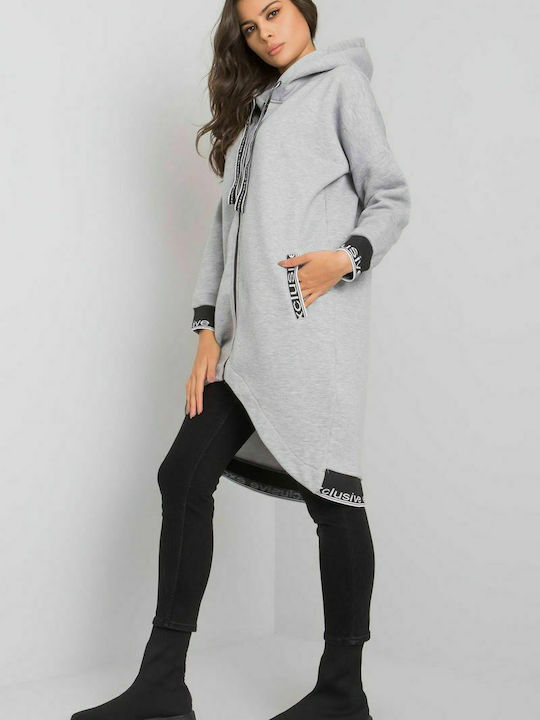 Relevance Women's Long Hooded Cardigan Gray