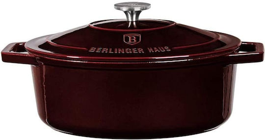 Berlinger Haus Metallic Line Γάστρα Οβάλ Μαντεμένια Burgundy Collection 30x22cm 4.65lt
