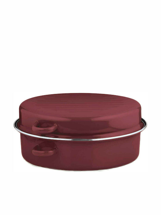 Melia Oval Aluminum Dutch Oven Burgundy 38x27cm