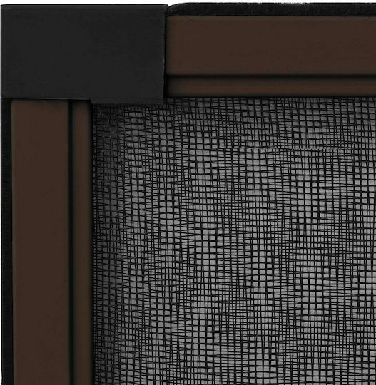 vidaXL Mosquito Net Window Sliding from Fiberglass Brown with Frame 75x193cm