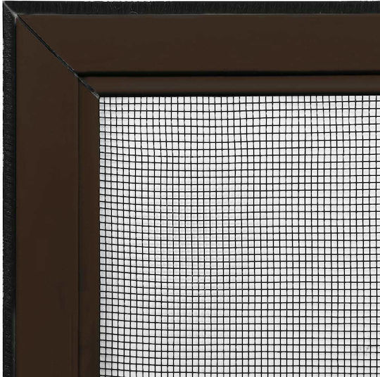 vidaXL Mosquito Net Window Sliding from Fiberglass Brown with Frame 75x193cm