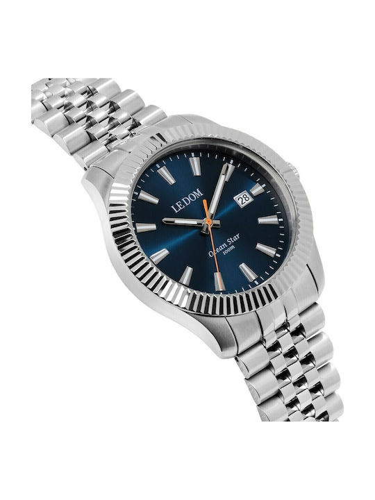 Le Dom Men's Watch 43mm Battery with Silver Metal Bracelet
