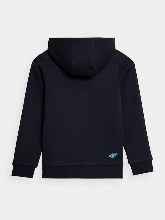 4F Boys Hooded Sweatshirt with Zipper Navy Blue