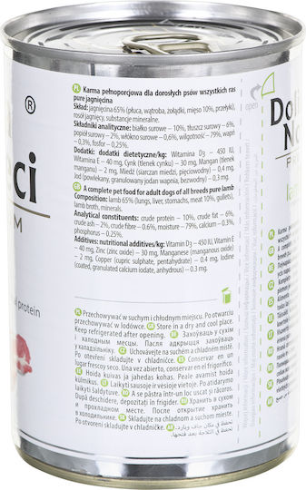 Dolina Noteci Premium Pure Wet Food Dogs in Cans with Lamb Grain-Free & Gluten-Free 400gr