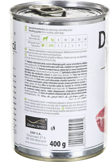 Dolina Noteci Premium Pure Wet Food Dogs in Cans with Lamb Grain-Free & Gluten-Free 400gr