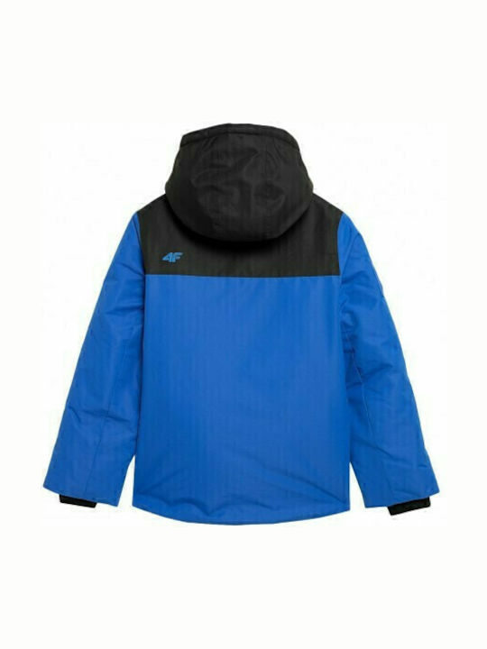 Kinder Sportjacke Kurz mit Kapuze Blau