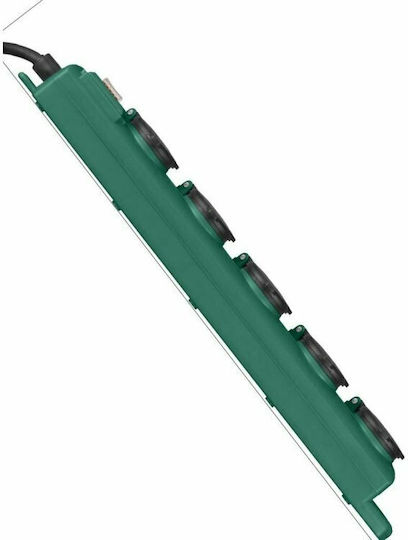 Brennenstuhl SL-554 Steckdosenleiste 5 Positionen mit Schalter und Kabel 5m Grün