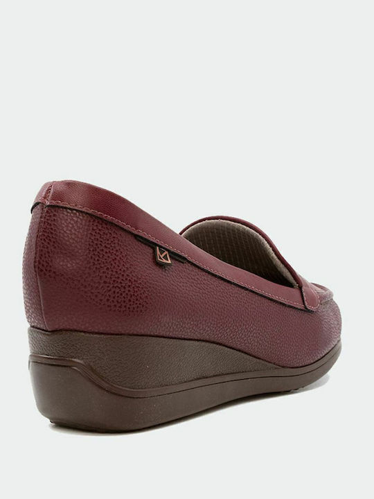117049 Mocasini Dama În Culoare Burgundy