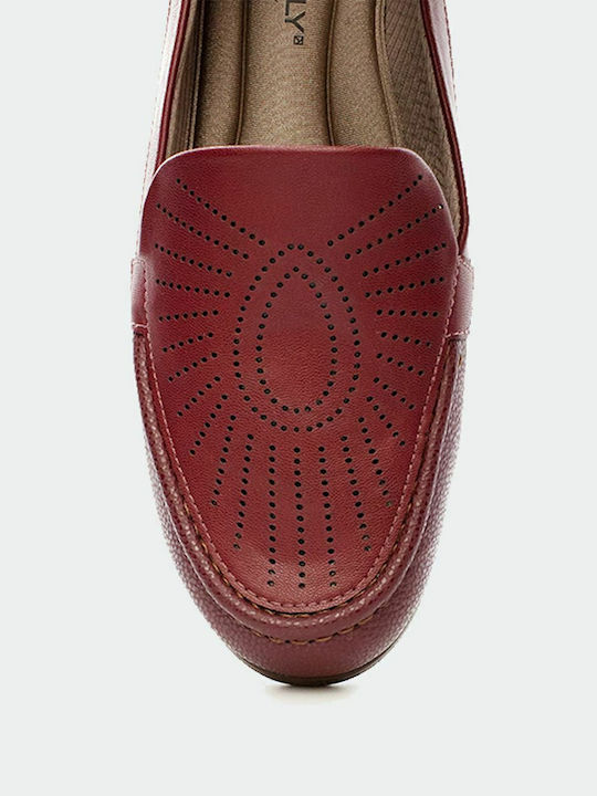 117049 Mocasini Dama În Culoare Burgundy