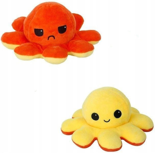 Anna Club Plüsch Umkehrbarer Oktopus Gelb/Orange 12 cm