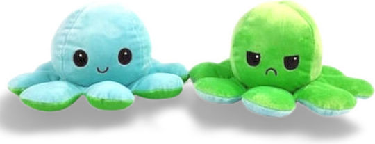 Toys Garden Plush Reversible Octopus Blue-Green 12 cm