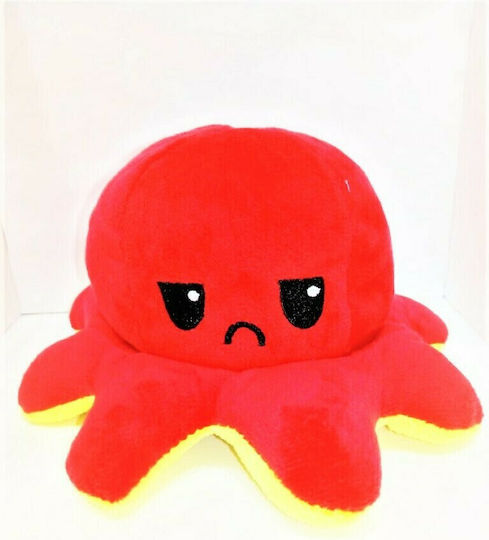 Jucărie de pluș Reversible Octopus Roșu/Galben 12 cm.