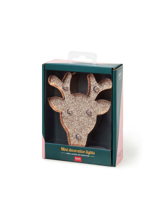 Legami Milano Illuminated Christmas Figure Reindeer Rose Gold Length 8.5cm