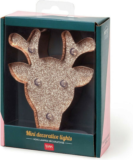 Legami Milano Illuminated Christmas Figure Reindeer Rose Gold Length 8.5cm