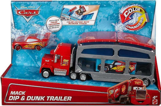 Mattel Disney Cars Color Changers Ice Racers Mack Dip & Dunk Trailer Set Cu Camion Pentru 4+ Ani