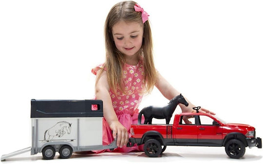 Ram with Trailer and Horse Toy Car 1:16 Pickup Truck for Ages 3+