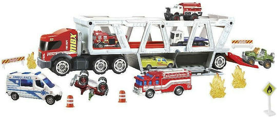 Mattel Matchbox Transporter Feuerwehrauto Set mit Truck 1:64 Feuerwehrauto für 3+ Alter