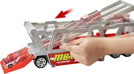 Mattel Matchbox Transporter Feuerwehrauto Set mit Truck 1:64 Feuerwehrauto für 3+ Alter