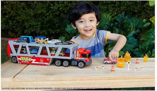 Mattel Matchbox Transporter Feuerwehrauto Set mit Truck 1:64 Feuerwehrauto für 3+ Alter