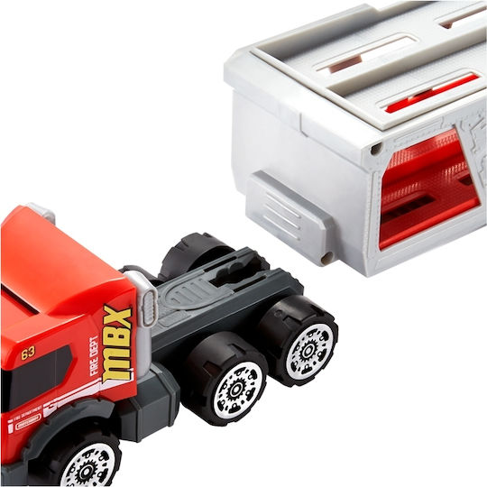 Mattel Matchbox Transporter Feuerwehrauto Set mit Truck 1:64 Feuerwehrauto für 3+ Alter