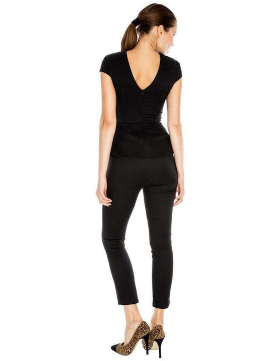 Gb Fashion 9064 Γυναικείο Υφασμάτινο Παντελόνι σε Slim Εφαρμογή Μαύρο