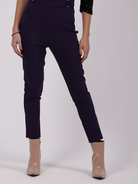 13382 Women's Fabric Trousers Purple