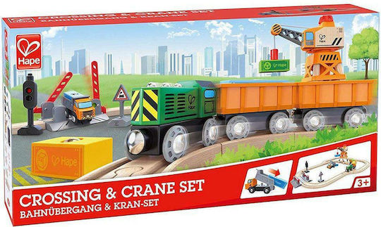 Hape Crossing & Crane Set Πίστα για 3+ Ετών